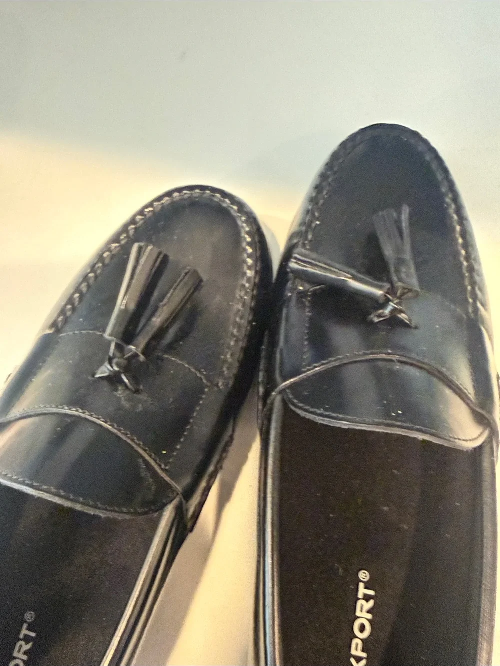Rockport Men's Black Leather Tassel Penny Loafers